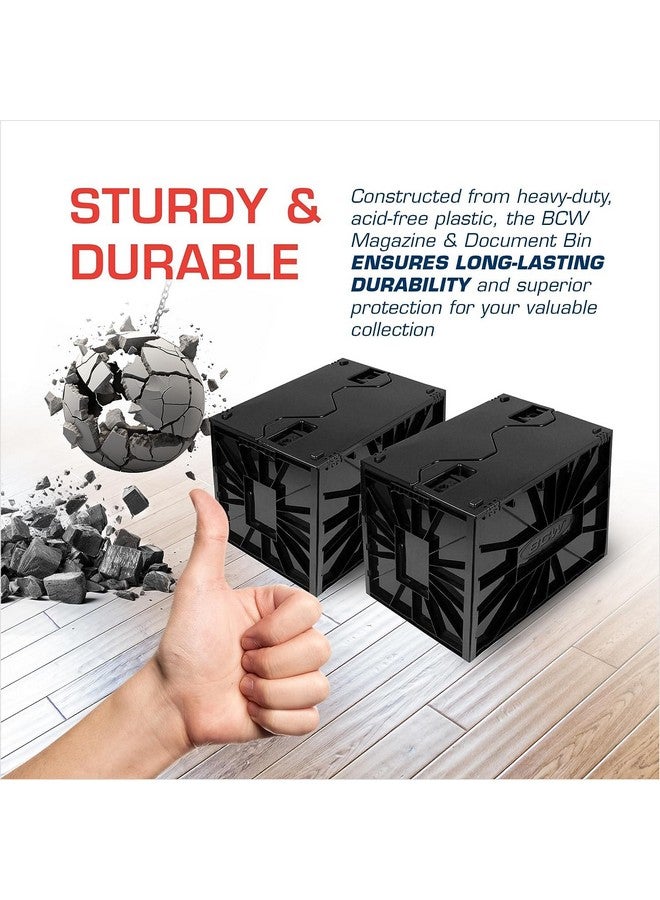 BCW Magazine Document & Comic Book Storage Bins | Durable Magazine Bin | Magazine Storage Box For Sorting And Organizing | Heavy Duty & Stackable Plastic - Fits All Comics (Single)  - Image 5