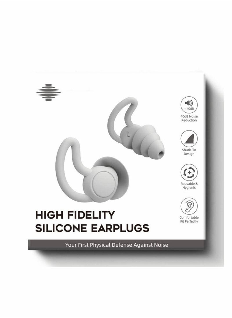 Generic Reusable Silicone Ear Plugs Noise Reduction Earplugs, Easy to Use and Carry, Sleeping Ear Plugs Ear Caps for Light Sleeper Work Read TravelLightweight and Small (Grey)  - Image 5