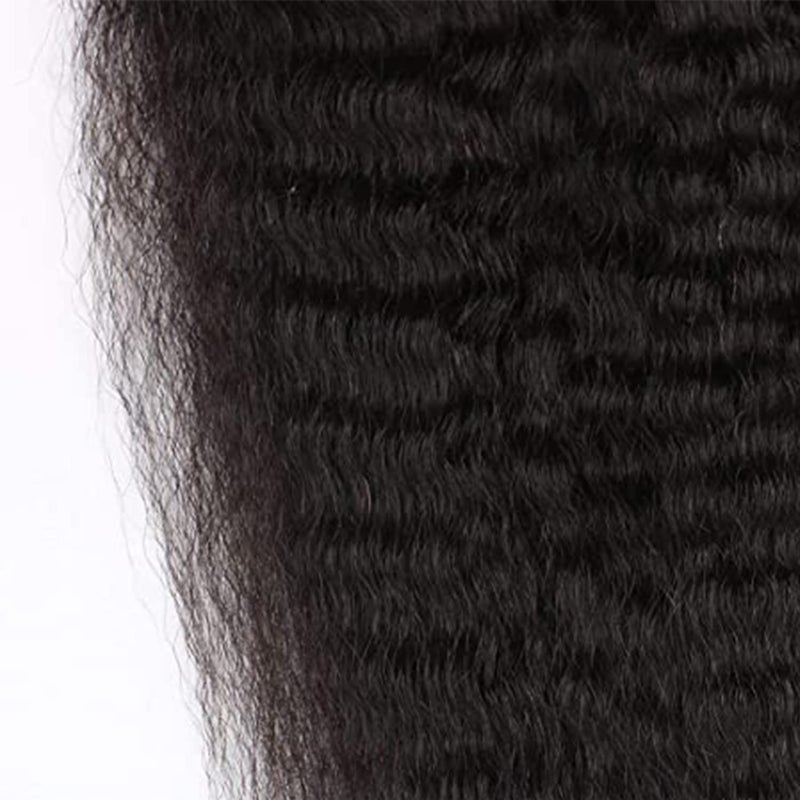 Selina Lace Closure Kinky Straight 4x4 Hd Lace Closure Kinky Straight Human Hair Free Part Hair Natural Black 8 Inch - Image 4
