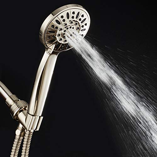 AquaDance High Pressure 6-Setting Full Brushed Nickel 4" Handheld Shower with Hose for the Ultimate Shower Experience! Officially Independently Tested to Meet Strict US Quality & Performance Standards - Image 3