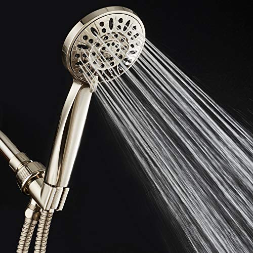 AquaDance High Pressure 6-Setting Full Brushed Nickel 4" Handheld Shower with Hose for the Ultimate Shower Experience! Officially Independently Tested to Meet Strict US Quality & Performance Standards - Image 4