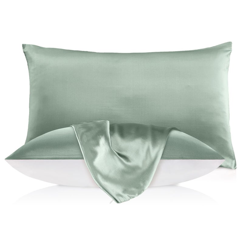 LILYSILK Natural Silk Pillowcase for Hair and Skin with Cotton Underside Standard 20x26 Inch Silvergray 1pc 19 Momme - Image 1