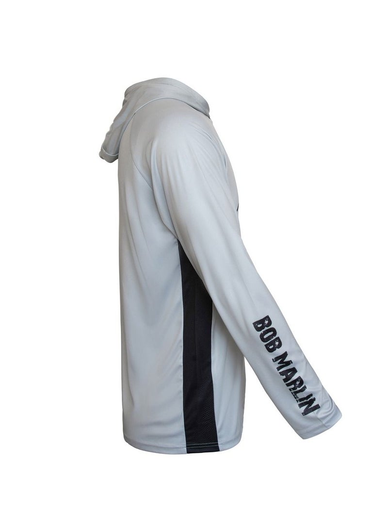 BOB MARLIN - Marlin Upf50 Long Sleeve Performance Hoody Bm Grey - Image 1