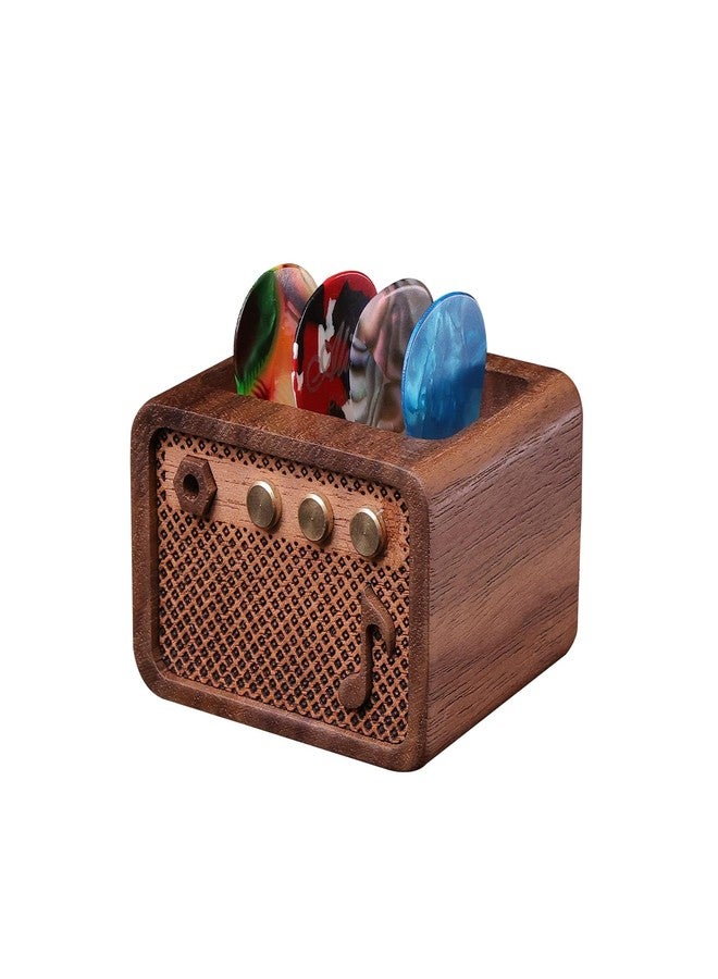 CoolGift Mart Wooden Guitar Pick Holder, wood, Style Walnut - Image 1