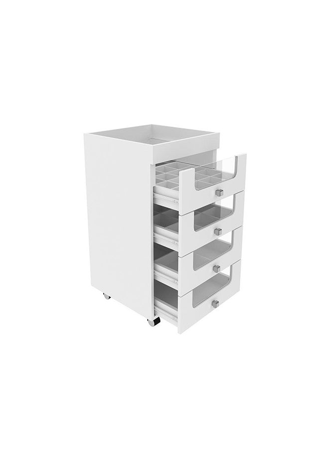 DANUBE HOME Eldon Make Up Storage Cabinet Durable Vanity Table |Dressing Table | Makeup Table | Desk With Storage Modern Design Bedroom Furniture L 45x45x84 Cm White - Image 4