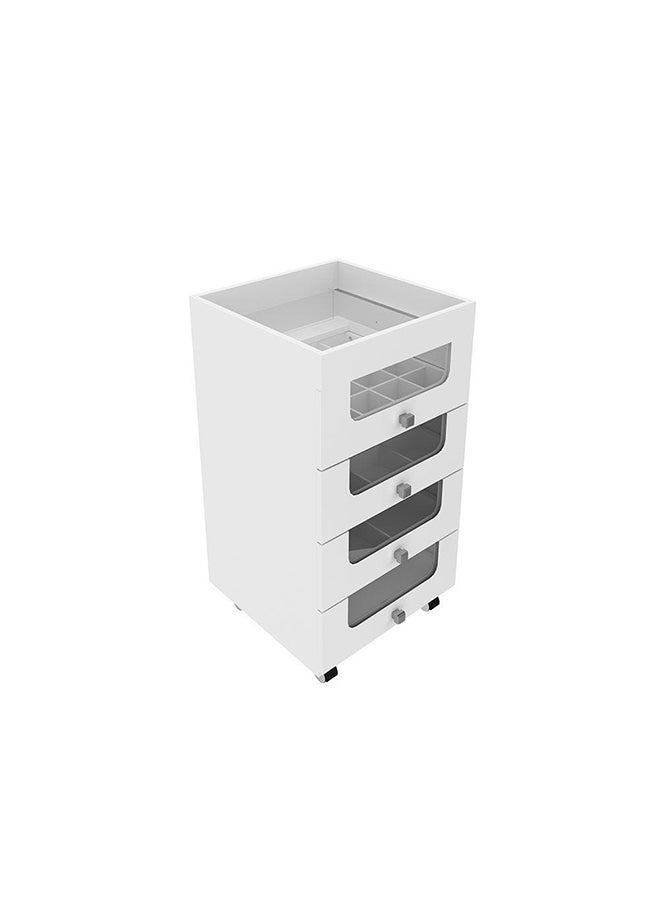 DANUBE HOME - Eldon Make Up Storage Cabinet Durable Vanity Table |Dressing Table | Makeup Table | Desk With Storage Modern Design Bedroom Furniture L 45x45x84 Cm White - Image 1