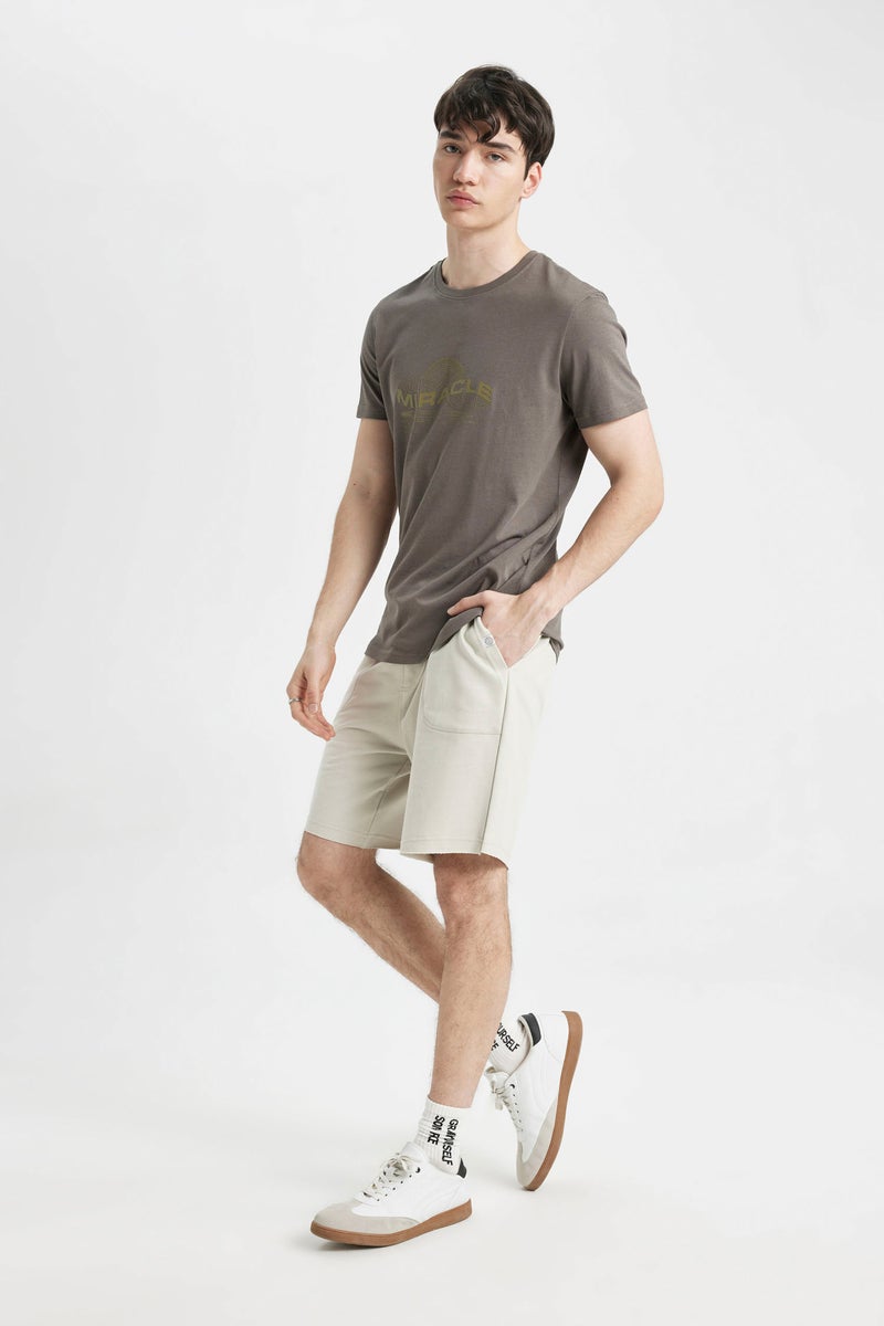 DeFacto Man Slim Fit Thin Sweatshirt Fabric Super Skinny Hem Shorts - Image 1
