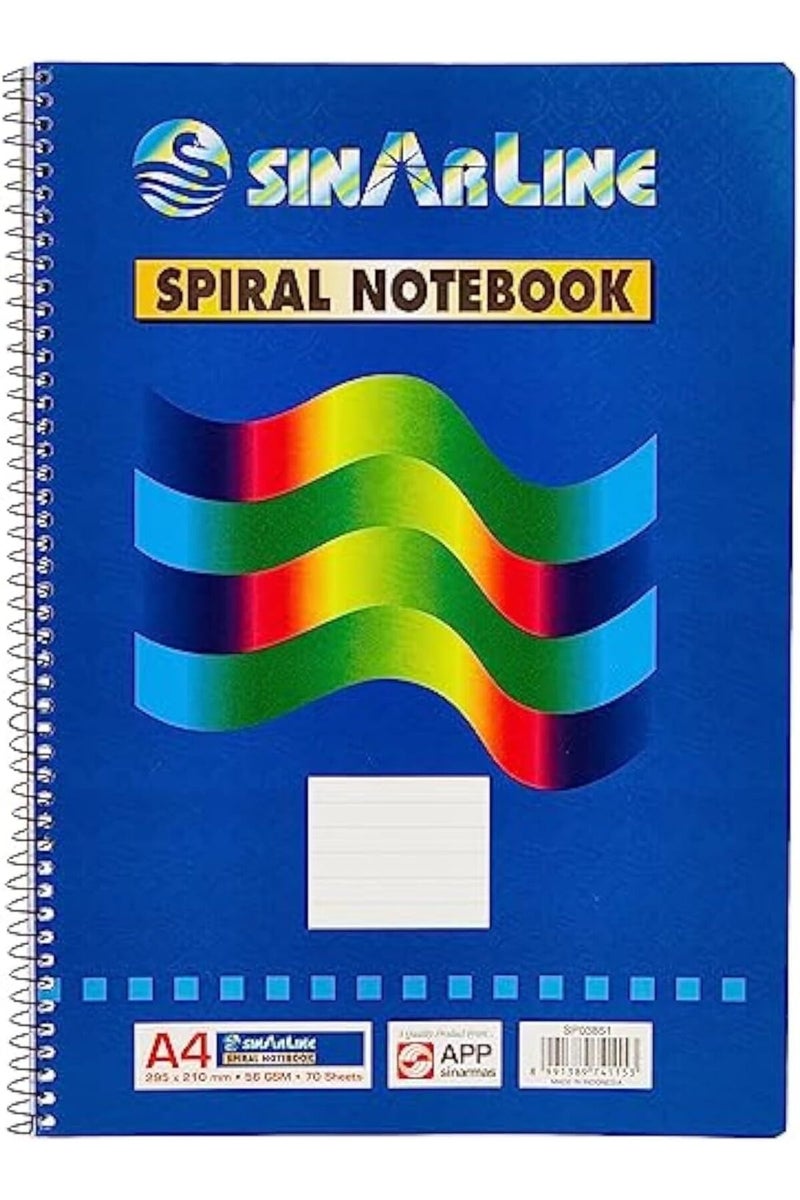 SINARLINE دفتر ملاحظات جانبي حلزوني A4 70 ورقة - Image 1