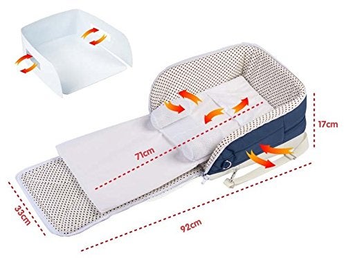 SToK Multipurpose Baby Travel Bag/Baby Bag/Baby Sleeping cot Bed/Diaper Bag/Luggage Bag/Briefcase (Blue) - Image 3