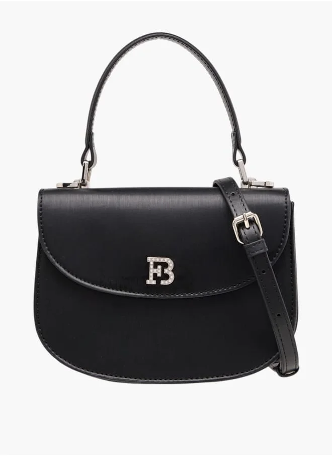 Flora Bella By Shoexpress Women Textured Satchel Bag with Button Closure and Adjustable Strap