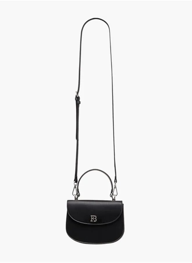 Flora Bella By Shoexpress Women Textured Satchel Bag with Button Closure and Adjustable Strap