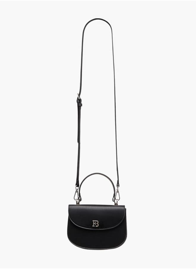 Flora Bella By Shoexpress Women Textured Satchel Bag with Button Closure and Adjustable Strap  - Image 2
