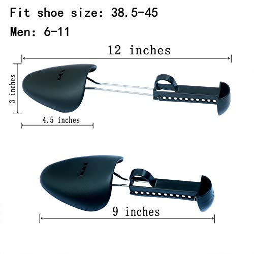 ZJHSXDR 2 Pairs Plastic Shoe Tree Stretcher Shaper for Men (Black) - Image 2