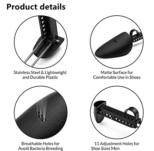 ZJHSXDR 2 Pairs Plastic Shoe Tree Stretcher Shaper for Men (Black) - Image 3