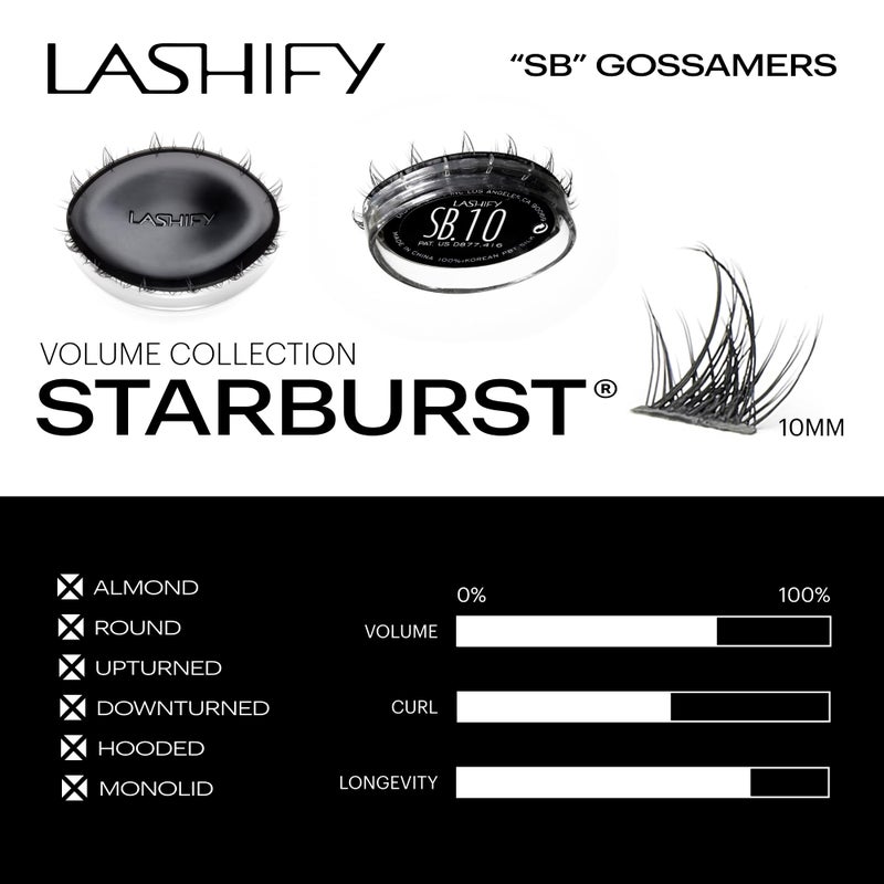 Lashify Star Burst 16mm Gossamer DIY Eyelash Extensions Refill, The Ultimate Multi-Length Multi Layered Lash, Black, Easy False Lashes - Image 3
