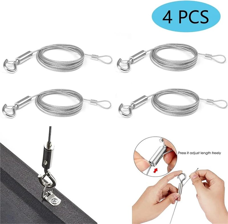 سلك حبل فولاذي مقاوم للصدأ لتعليق الصور مع ضابط 2.0 مم 1 متر 4 قطع - Image 4