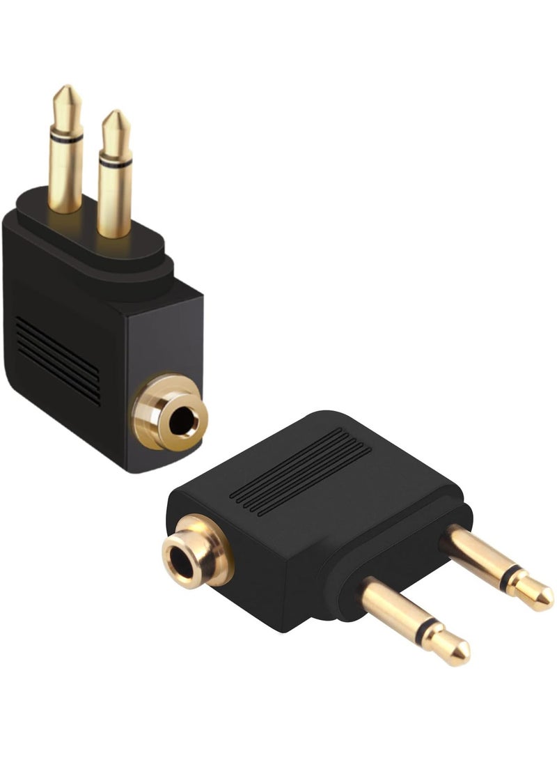 3 Pack Airplane Headphone Audio Adapter for Audio Jack to Plug Air Plane Flight Connector Dual Socket Earphone Dual 3.5mm Male to 3.5mm Female  - Image 4