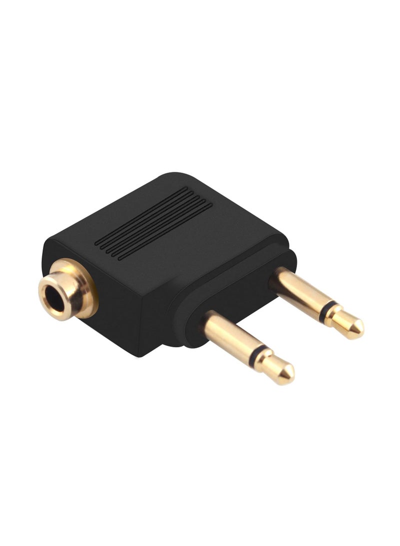 3 Pack Airplane Headphone Audio Adapter for Audio Jack to Plug Air Plane Flight Connector Dual Socket Earphone Dual 3.5mm Male to 3.5mm Female  - Image 3
