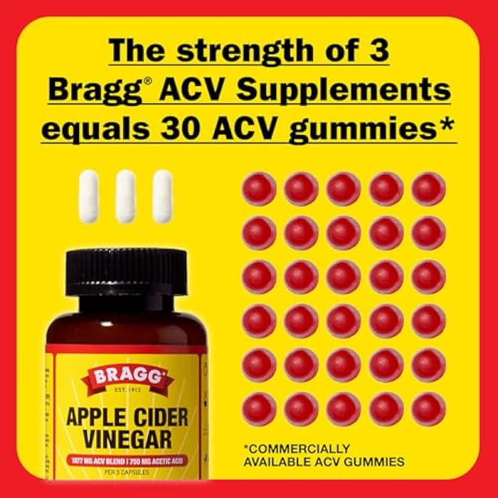 Bragg Apple Cider Vinegar Capsules with Vitamin D and Zinc - 90 Capsules - Supports The Immune System - Image 4