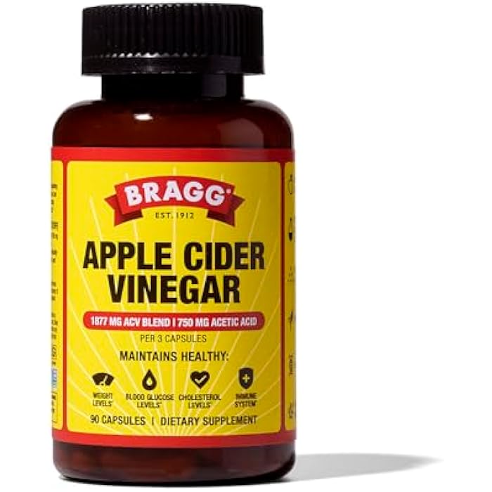 Bragg Apple Cider Vinegar Capsules with Vitamin D and Zinc - 90 Capsules - Supports The Immune System - Image 1