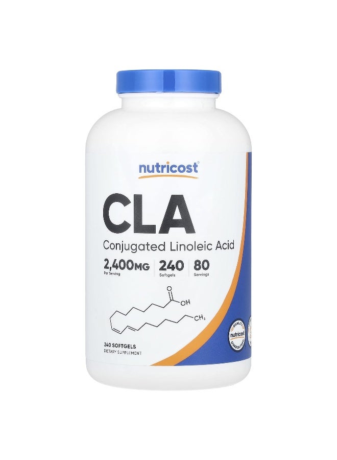 Nutricost نوتريكوست، CLA، 2,400 ملغ، 240 كبسولة لينة (800 ملغ لكل كبسولة لينة) - Image 1