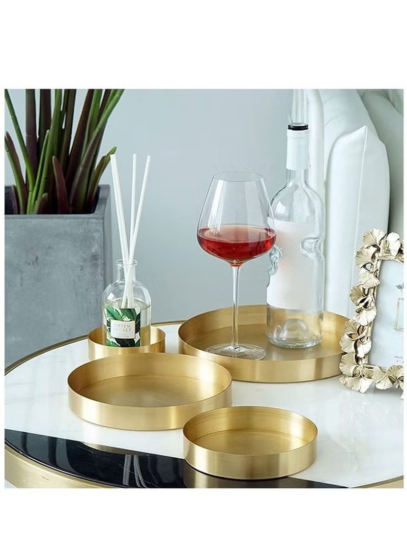 Beauenty 3 Pack Metal Tray, Metal Organizer Organizer Tray, Cutlery Tray, for Bathroom Vanity Countertops, Closets, Dressers Cosmetic Jewelry (30CMx30CM+20CMx20CM+12.5CMx12.5CM) - Image 2