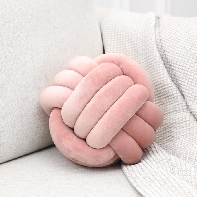 KNOT PILLOWS BALL ROUND THROW PILLOWS HOME DECOR CUSHION DECORATIVE AESTHETIC THROW PILLOWSPINK 8INCH