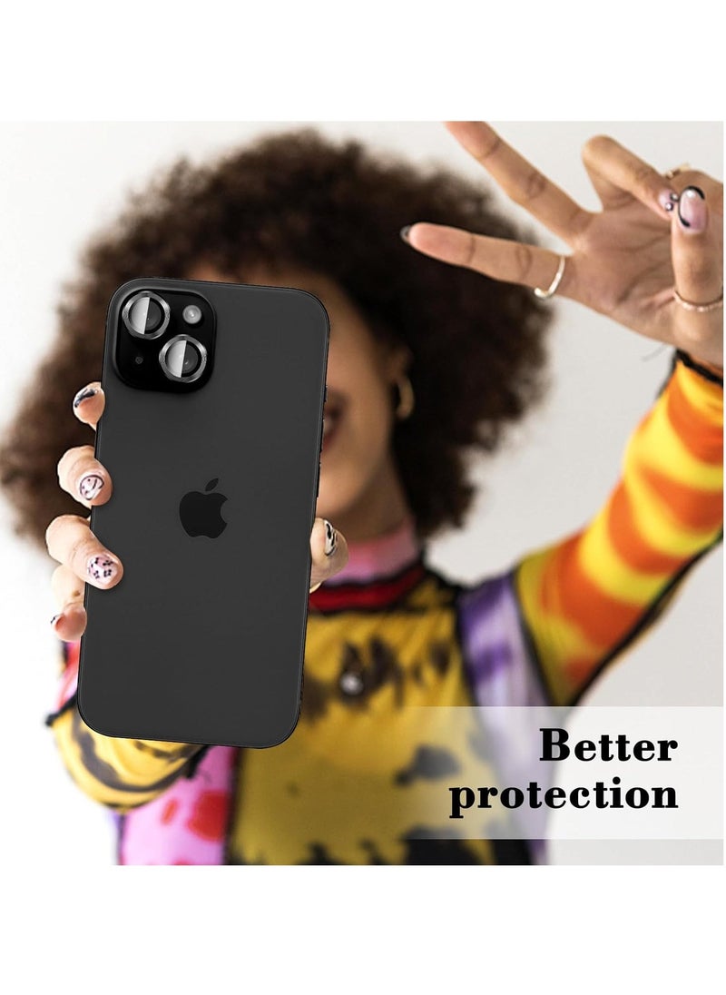 Raxoom Sleek Tempered Glass Camera Lens Protector for iPhone 16/iPhone 16 Plus - HD Clarity with Automatic Alignment & Stylish Metal Rings - Elegant Silver - Image 5