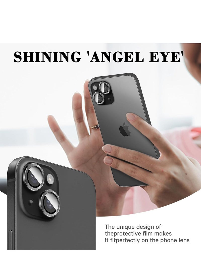 Raxoom Sleek Tempered Glass Camera Lens Protector for iPhone 16/iPhone 16 Plus - HD Clarity with Automatic Alignment & Stylish Metal Rings - Elegant Silver - Image 3