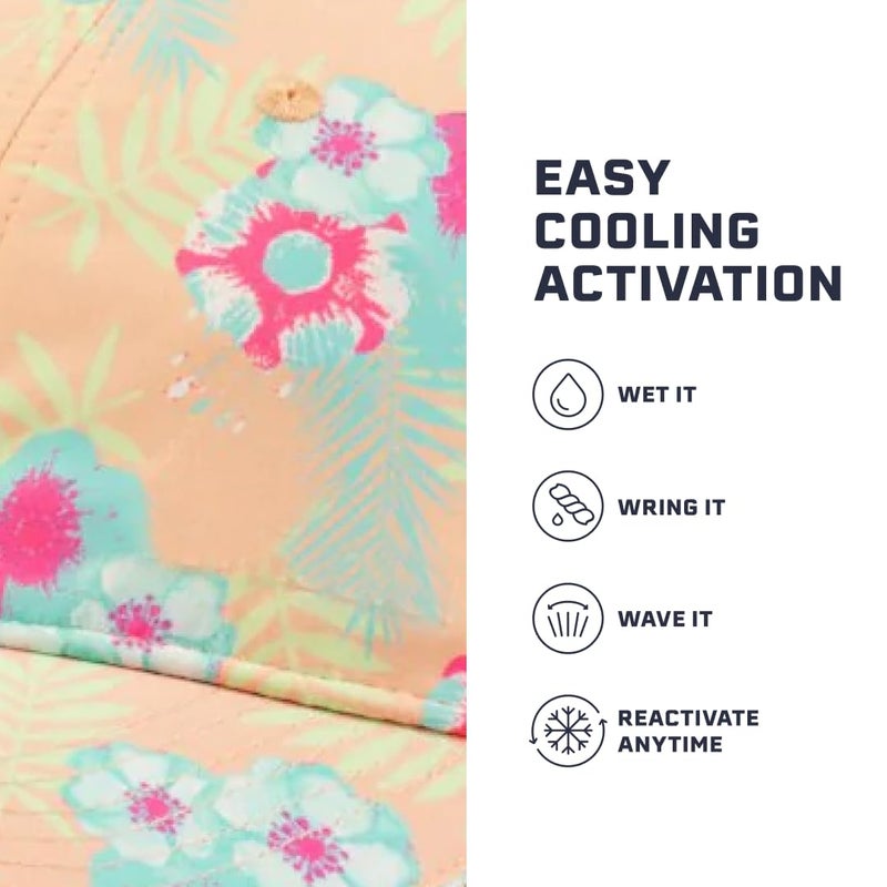 MISSION Cooling UPF Performance Hat - Unisex One Size Cap for Workouts, Golf & Running - Sweat & Water Activated Technology - (Junglebird Tropical Peach) - Image 3