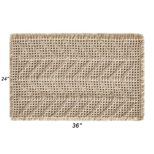 BULULOM Bath Mats,Upgraded Waffle Super Absorbent Bath Mat,Bathroom Rugs Non Slip Washable, Quick Dry Shower Mats, Ultra Soft Bath Mats for Bath Floor,Brown,24"*36" - Image 2