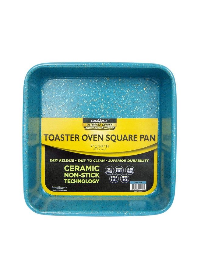 casaWare 7Inch Toaster Oven Ultimate Series Commercial Weight Ceramic Nonstick Coating Square Pan (Blue Granite) - Image 2