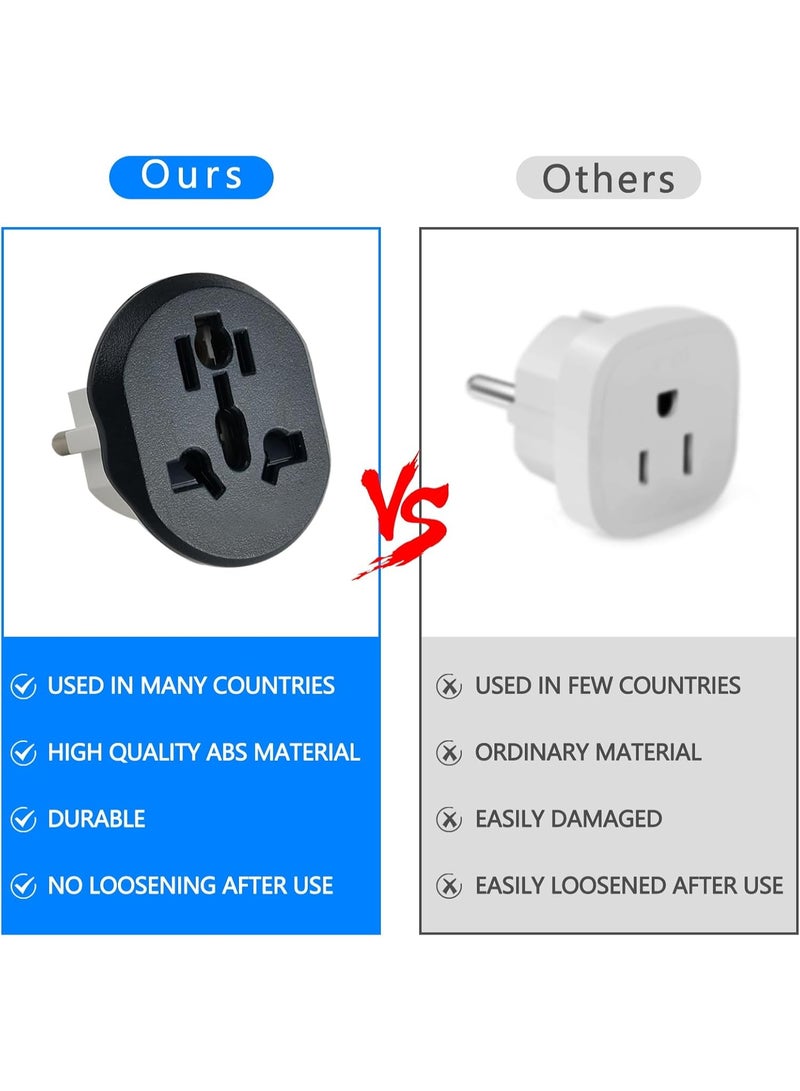 ADAK European Plug Adapter 5 Pack, US UK UAE AU CN to EU Plug Adapter Type E/F, Travel Adapter for Europe, Germany France Spain Italy, Universal European Power Plug Converter, 16A 250V Safety Adapter - Image 5
