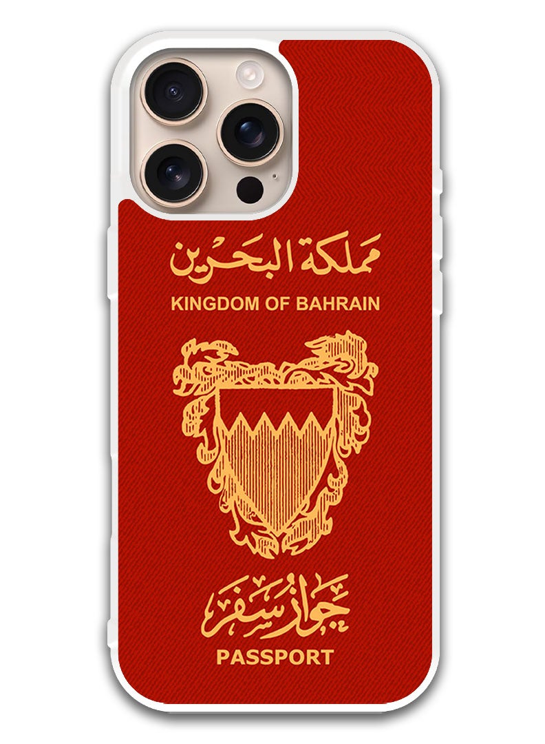 Theodor Protective Case Cover For APPLE IPHONE 16 Pro Max Bahrain Passport (White Bumper) - Image 1