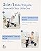 KRIDDO 2in1 Toddler Tricycle for Ages 18 Months to 5 Years Old Extended Push Handle for Effortless Push Gift Trike for Toddler 3 to 5 Year Kids Tricycle with Foldable Front Footrest Blue - Image 4