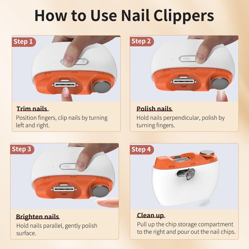 MENGBEI Electric Nail Clipper with LED Light - Image 4