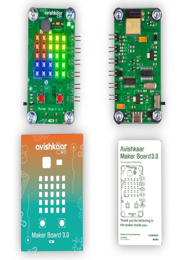 Avishkaar Maker Board 3.0 Single Board Computer for Kids | AI & Robotics Coding Board with Motor Drivers, Sensor Ports, Bluetooth, Block & Python Coding | School STEM Lab Kit CBSE ICSE Aligned - Image 1