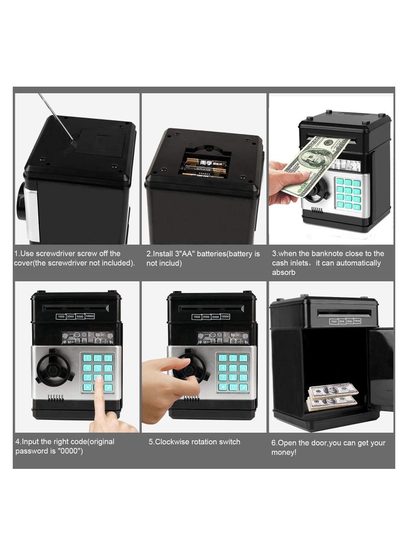 Electronic Bank, Mini ATM Password Money Bank Cash Coins Saving Box for Kids, Cartoon Safe Bank Box Perfect Toy Gifts for Boys Girls - Image 5
