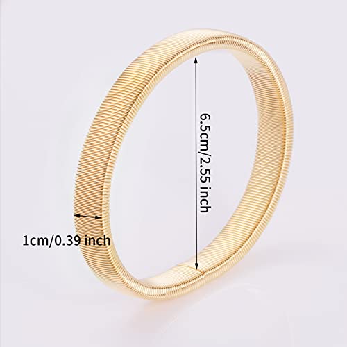 SUMERSHA 6 Pieces Shirt Sleeve Holders Stretchy Metal Armbands Anti-Slip Sleeve Garters for Men and Women, Black Gold Silver - Image 2