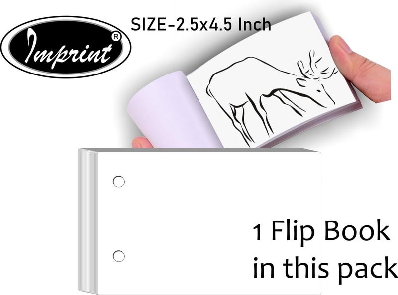 IMPRINT Blank Flip Book Paper/Cards | Predrilled |70 Sheets | 2.5X4.5 Inches | Pack of 1 with 2 Extra Screws| White - Image 3