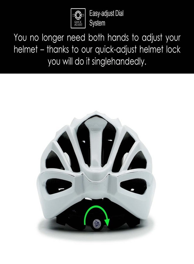 SQUALO Victor Bike Helmet for Men Women, Bicycle Helmet with Adjustment Dial Unisex Adults Cycling Helmet for Mountain Road Biker Lightweight Ventilated (X-Large (24.41-25.59 inches), White) - Image 4