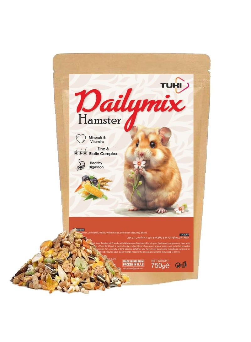 Tuki Food for Hamster – 750g | Natural & Healthy Premium Mix Seeds, | Daily Hamster Food Seeds| All Life Stages - Image 1
