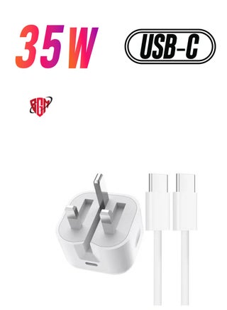 35W USB-C Charger with 1M Type-C to Type-C Cable Compatible with iPhone 15 Series, Samsung S24, and USB-C Devices - pzsku/Z9E957935ABDE8D549076Z/45/_/1738266894/d180e3f5-29cf-4093-9a86-e51e3e74cd45