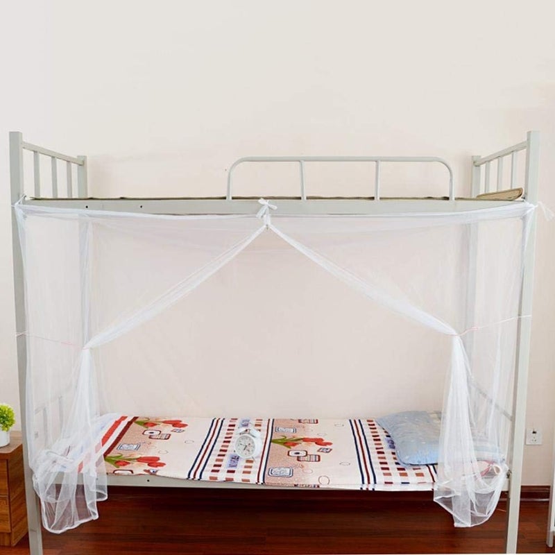 Net for Bed Canopy,4 Corner Post Bed Canopy Net Twin Full Queen Size Netting White Camping Screen House (Queen) - Image 3