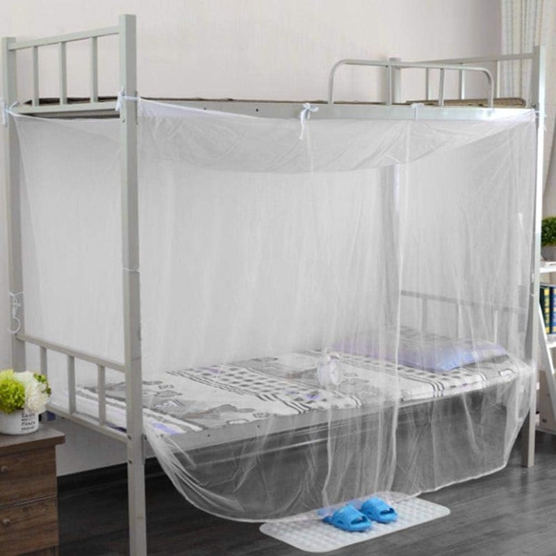 Net for Bed Canopy,4 Corner Post Bed Canopy Net Twin Full Queen Size Netting White Camping Screen House (Queen) - Image 4