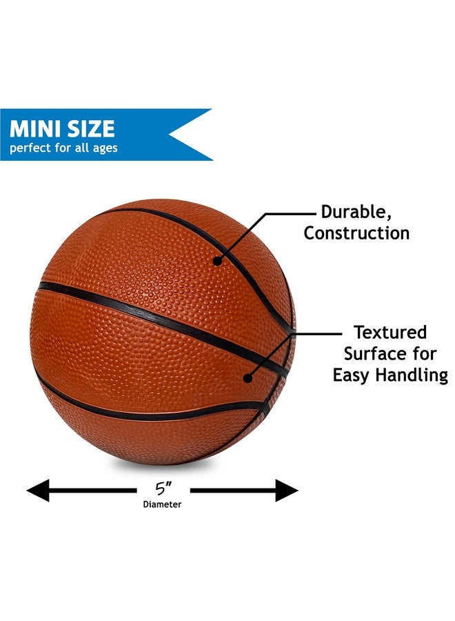 Botabee 5" Rubber Mini Basketballs (2-Pack) - Realistic Bounce and Grip for Indoor and Outdoor Play - Small Basketball for Kids - Durable and Fun, Perfect for Mini Hoops - Image 2