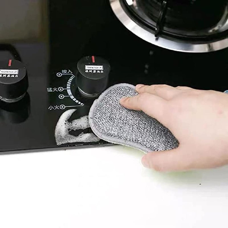 PLENARO Heavy Duty MultiPurpose Scrub Sponges for Kitchen Effortless Cleaning Dishes Pots and Pans NonScratch Microfiber Sponge Pack of 4 - Image 5