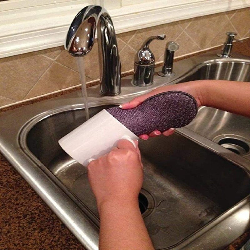 PLENARO Heavy Duty MultiPurpose Scrub Sponges for Kitchen Effortless Cleaning Dishes Pots and Pans NonScratch Microfiber Sponge Pack of 4 - Image 4