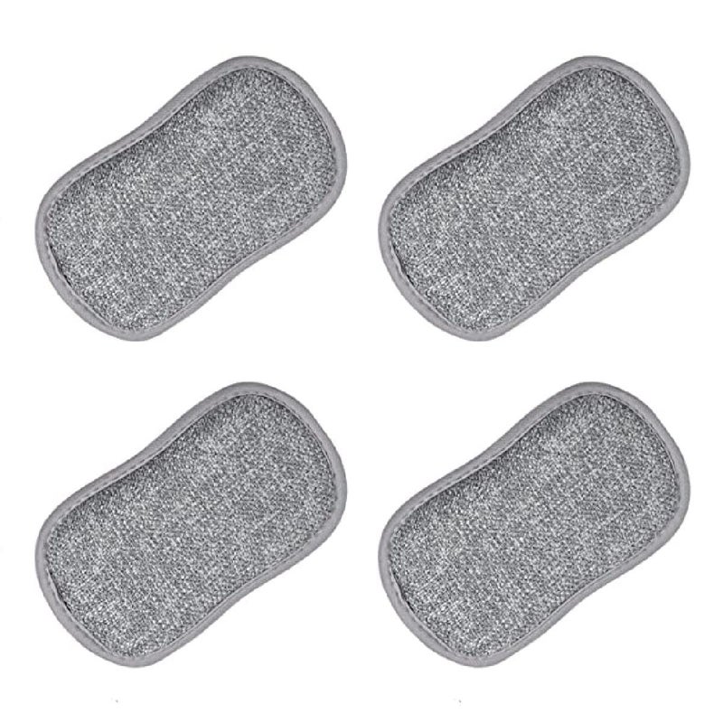 PLENARO Heavy Duty MultiPurpose Scrub Sponges for Kitchen Effortless Cleaning Dishes Pots and Pans NonScratch Microfiber Sponge Pack of 4 - Image 1
