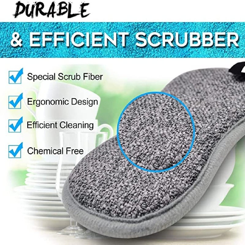 PLENARO Heavy Duty MultiPurpose Scrub Sponges for Kitchen Effortless Cleaning Dishes Pots and Pans NonScratch Microfiber Sponge Pack of 4 - Image 2
